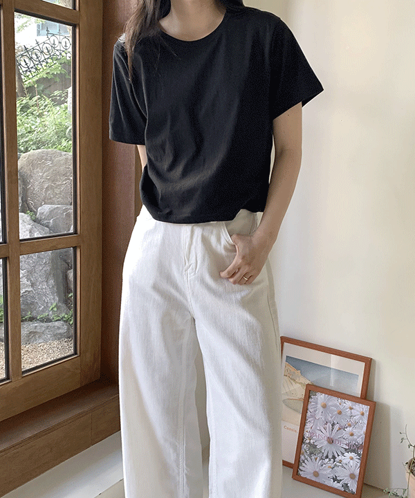 [1만5천장판매] 마젠타 크롭 반팔 티셔츠 - 8 color
