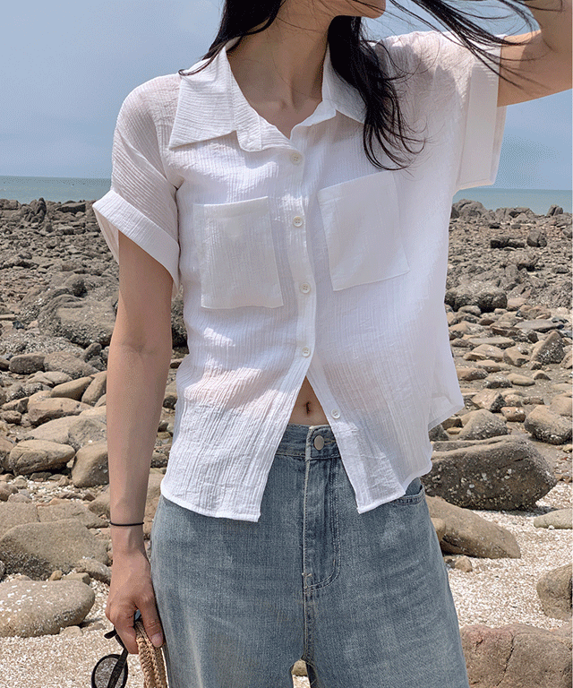 투비 썸머 롤업 셔츠(여름신상, 시스루) - 3 color