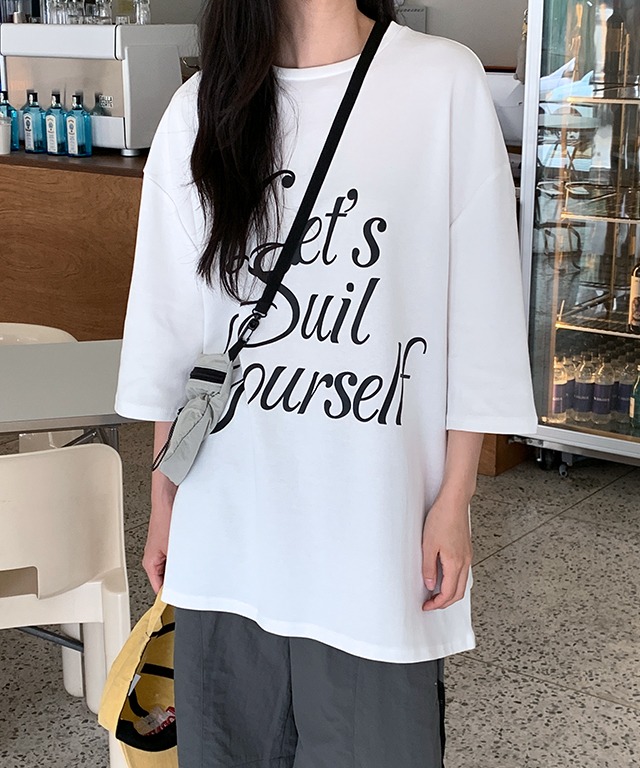 리키타 오버핏 레터링 반팔 티셔츠(여름신상, 흰티) - 3 color